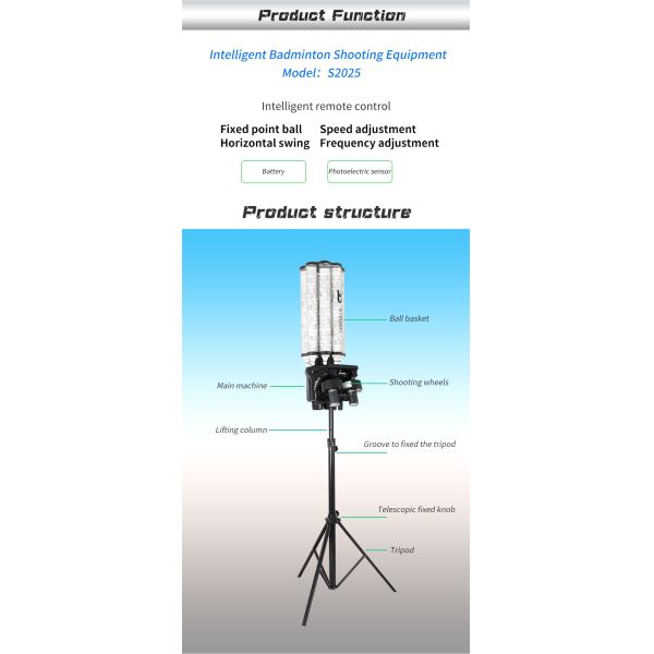Máquina portátil do tiro do badminton das bolas do controlo a distância 180