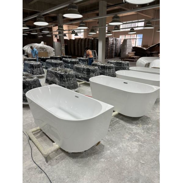 US Sales European Typical Pure PMMA Acrylic Wall Side Freestanding Bathtub 1700mm