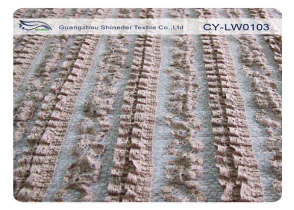 Home Textile Stretch Lace Fabric 40% Nylon 50% Cotton 10% Spandex CY-LW0103