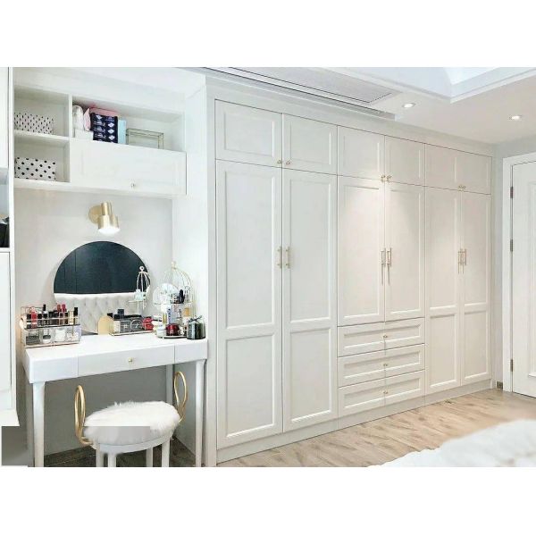 Modern Wooden Dressing Table With Mirror for Bedroom Wall Cabinet and Clothes Wardrobe