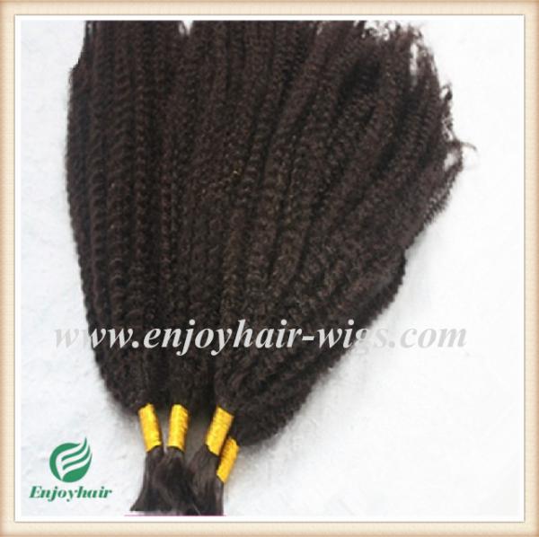 Indian 5A virgin  hair bulk ,natural color(can be dye) afro kinky curly 10''-26''length