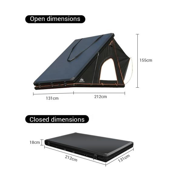 4WD Aluminum Roof Top Tent 212x131cm Automatic Opening 65kg