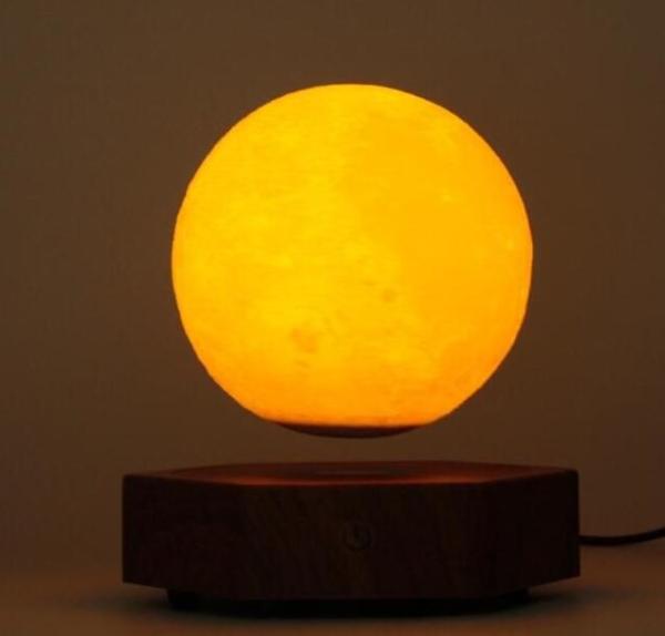new hexagon wooden magnetic floating levitate moon ball lamp night lighting