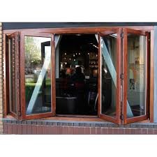 Soundproof Aluminum Bifold Windows With Retractable Or Invisible Fly Screen commercial bi fold door corner bi fold door