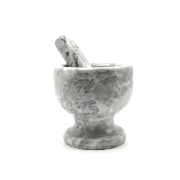 Marble Stone Mortar And Pestle Pill Crusher Grinder Herb Bowl Food Safe