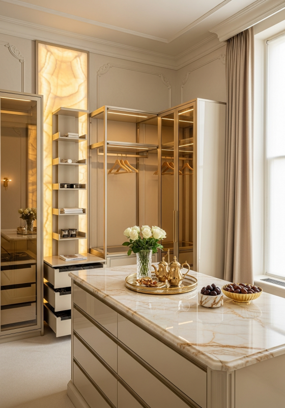 Golden Mirage Walk-In Wardrobe in 304 Stainless Steel