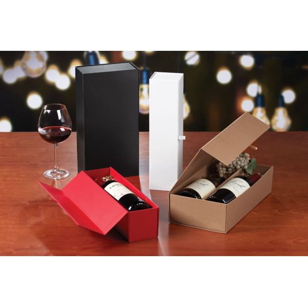 ISO9001 Certified Rigid Wine Gift Packaging Boxes With Magnetic Flap