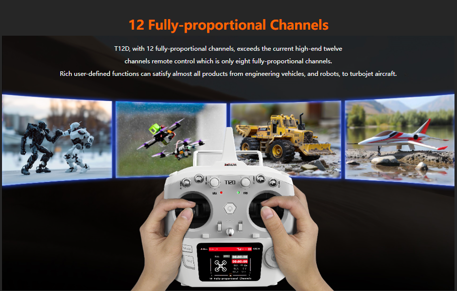 Radiolink T12D Fully-proportional Channels Transmitter With Receiver RF Remote Control Radio Long-range Modules Supported