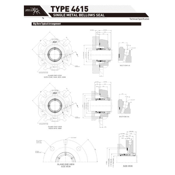 4615 John Crane Mechanical Seal Single Spring For ANSI DIN Pumps