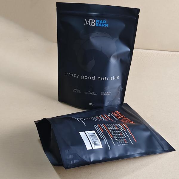 Custom Printed Stand Up Pouch for Coffee 3 Side Seal Matte Finish Freshness Lock Packaging