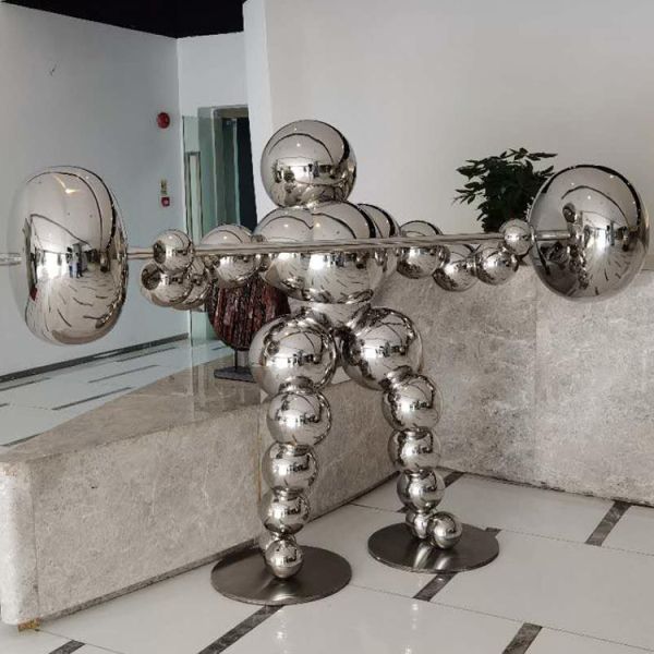 41.5cm Height Stainless Steel Sculpture Gymnastics Statues For Home
