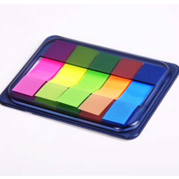 Good quality wholesale different shape fluorescence 5 colors plastic bookmark stick notes
