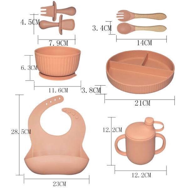 Food Grade Feeding Sets Silicone Suction Plate Set With Silicone Suction And Spoon