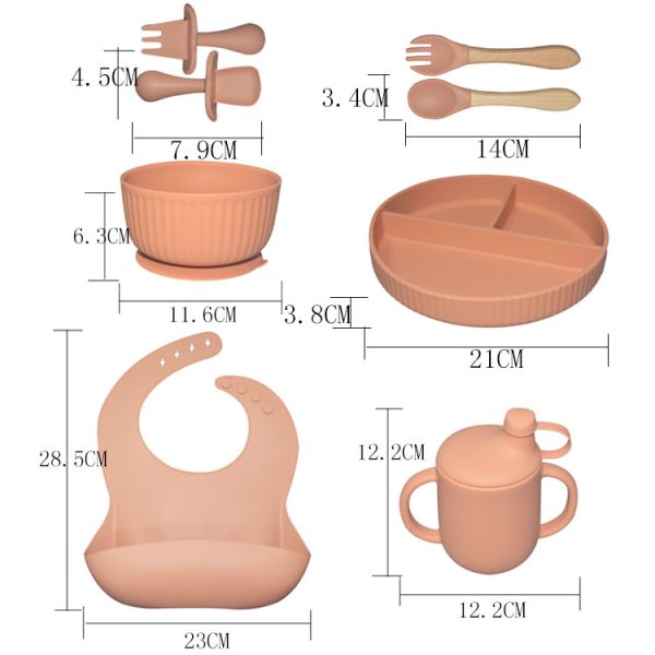Food Grade Feeding Sets Silicone Suction Plate Set With Silicone Suction And Spoon