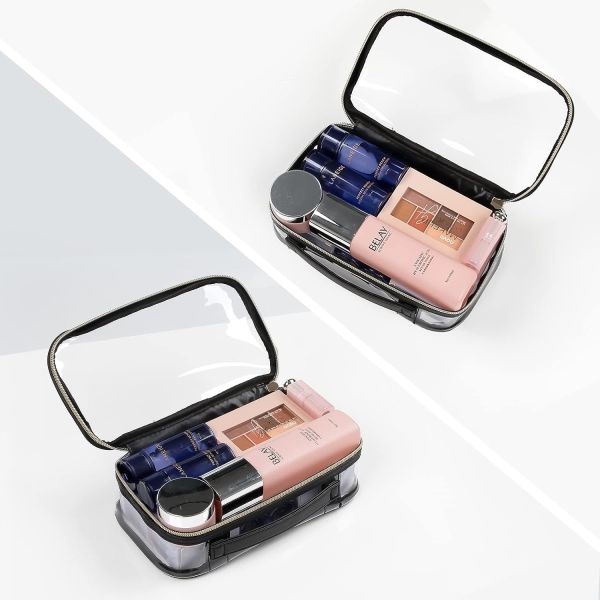 Small Shockproof Travel Transparent Cosmetic Bag Organizer With Zipper