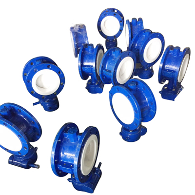 PFTE Lined Ball valve Butterfly valve check valve  stop valve Fluorine lined pipe fittings for Acid Chemical Tank