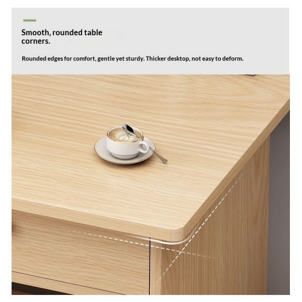 Wholesale Space-Saving MDF Home Office Computer Desk with Double Drawers and Integrated Shelf for Small Space Bedroom Study