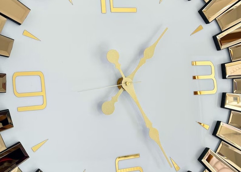 Radiant Copper Mirror Wall Clock with Silent Movement and Customizable Design for Luxe Homes