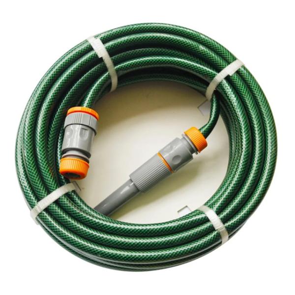 12mm X 20Meter PVC Fiber Braided Reinforced 3 Layer Garden Hose with Fittings