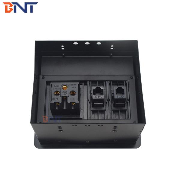 BNT Hot sale office furniture clamshell brush hidden in desk table mounted socket box