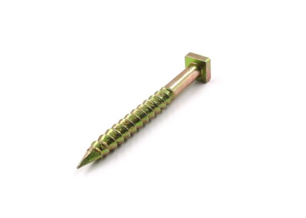 Yellow Zinc Plated  Mild Steel Square Head Concrete Nails Screws
