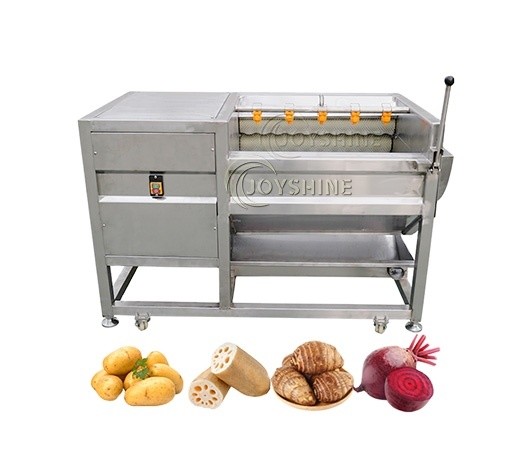Industrial 500kg/h Potato Ginger Roller Washer Brush Peeling Machine Easy to