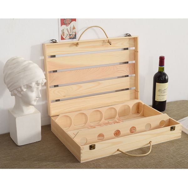2-6 Bottles Solid Wood Wine Box for Gift Custom Order Accepted Immediately