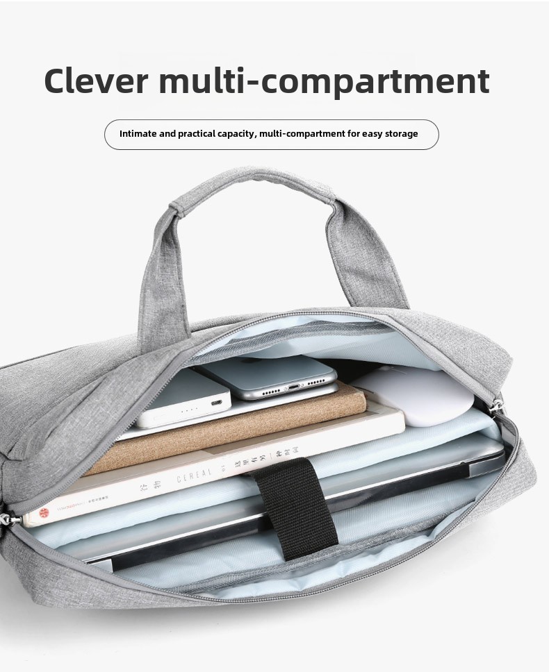 Custom Logo 14inch Handheld Laptop Bag for Men New Leather Film 16inch Large Capacity Crossbody Shoulder Bag Oxford PU Material Wholesale OEM/ODM/Private Label