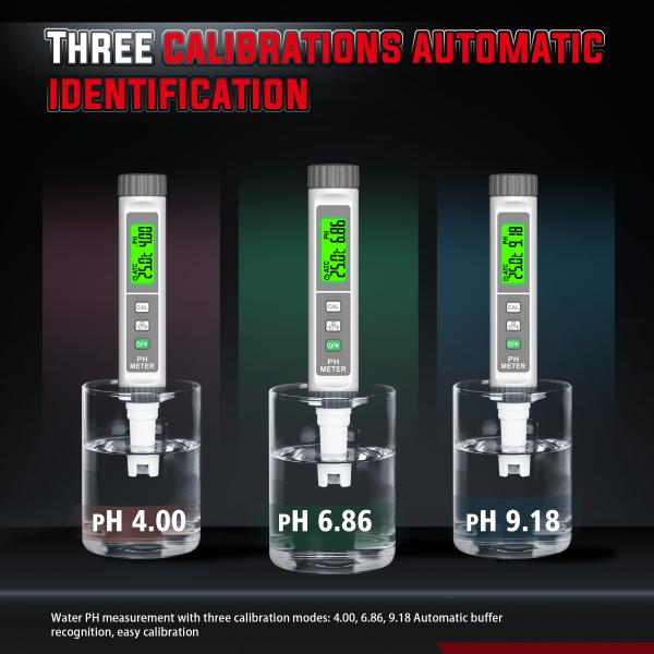 HABOTTEST 630 pH Meter: Tester digital portátil de calidad del agua con compensación automática de temperatura (ATC)