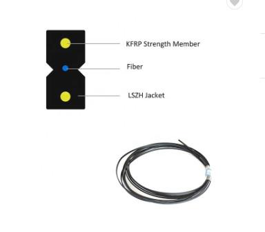 Indoor Fiber Optic Cable 1 core G657A1 Fiber FRP LSZH Sheath Drop Cable FTTH Drop Cable