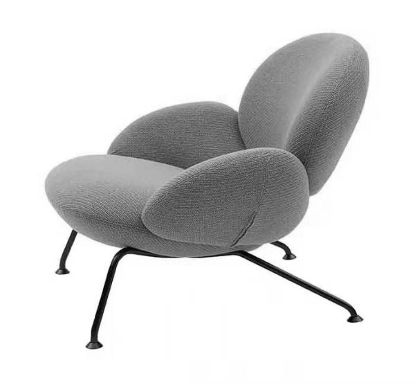 Modern design black legs fabric living room chair upholstered high back leisure chair with armrest