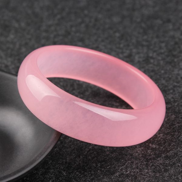 Art Collectible Pink Hibiscus Bracelet Natural Violet Jade Bracelet A Grade Jade Jewelry Bracelet Women