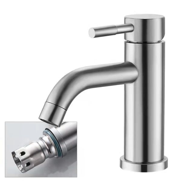 Deck Mounted Single Handle Kitchen Tap with Pull Out Sprayer Polished Stainless Steel
