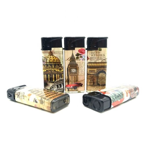 Настраиваемый логотип портативный одноразовый пластиковый ветроустойчивый сигаретный зажигалка для наружного использования