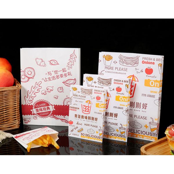 Пищевые покрытые бумажные пакеты для быстрого питания