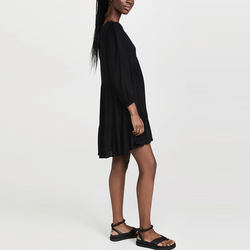                  Ladies Gauze V Neck Dress for Women Puff Sleeve Clothing Manufacturers Rayon Elegant Custom Logo Mini Dress             