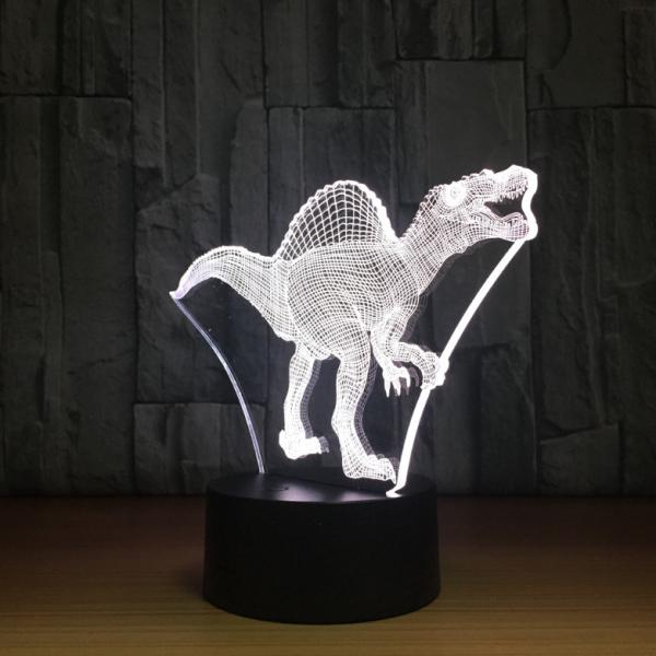 Spinosaurus 3D Night Light 7 Colors Change with Remote Timing Help Kids Fell Safe at Night or As A Gift Idea for Girls