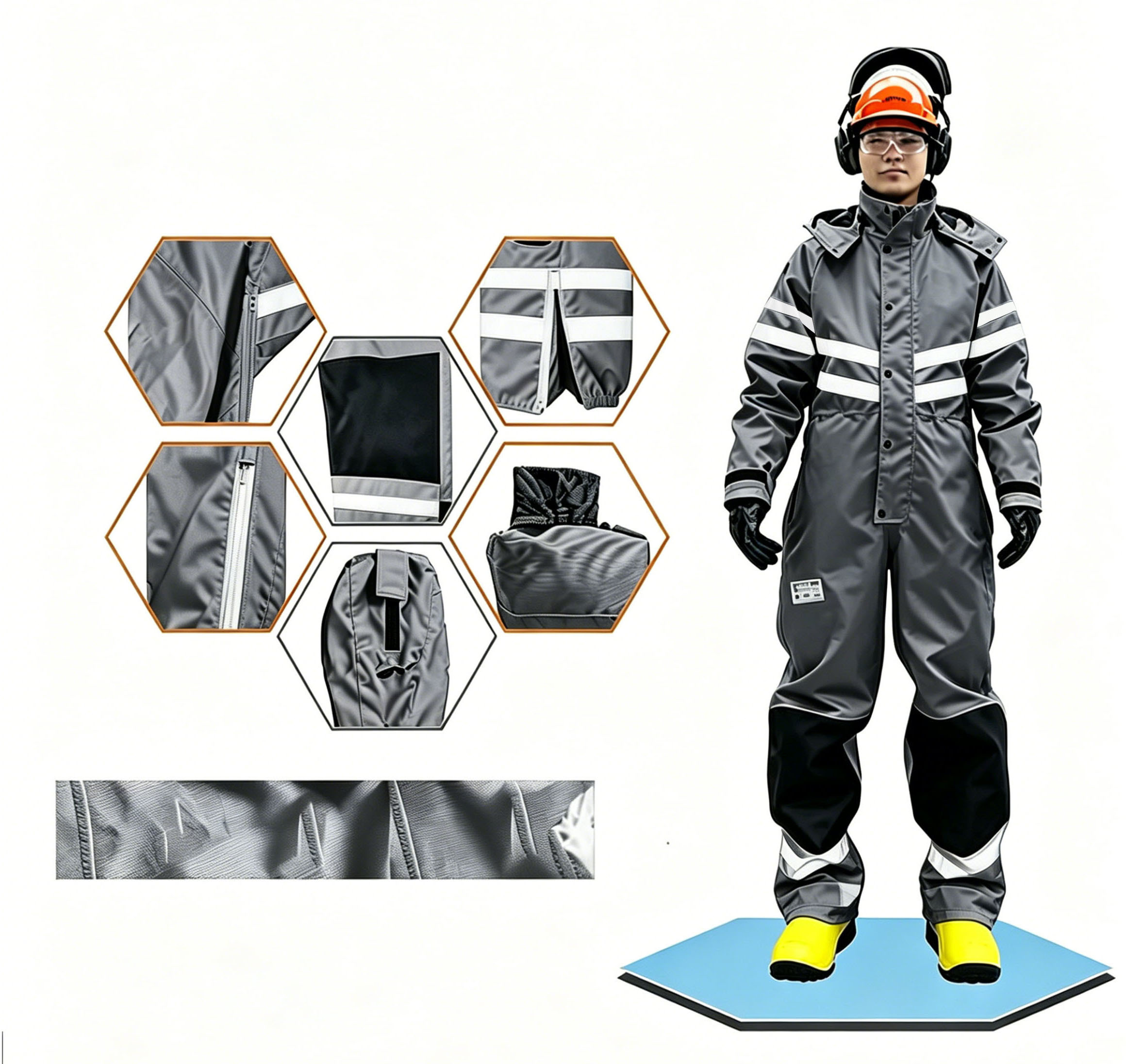Shipyard Heavy Duty Work Coveralls High Pressure Jetting Protective Clothing Overalls Customized