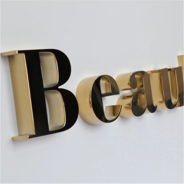 Company Lobby Polished 3D Metal Letters Stainless Steel Lettering Signage