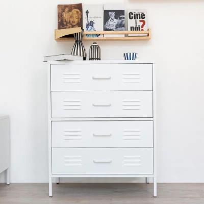 Living Room Apartment Office Metal Steel 4 Drawer Cabinet White