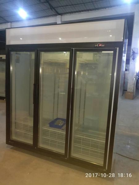 1220L Capacity -18~22℃ Upright Glass Door Freezer / Seafood Display Cooler