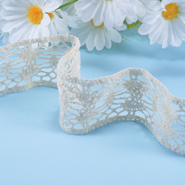 Белый хлопчатобумажный кружевный шнур, вышитая лента, кружевная кружевная ткань