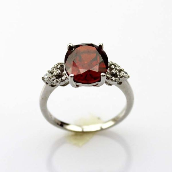 Rose Gold Plated 925 Silver Ring with 8mmx10mm Oval Pink Cubic Zircon(R245)