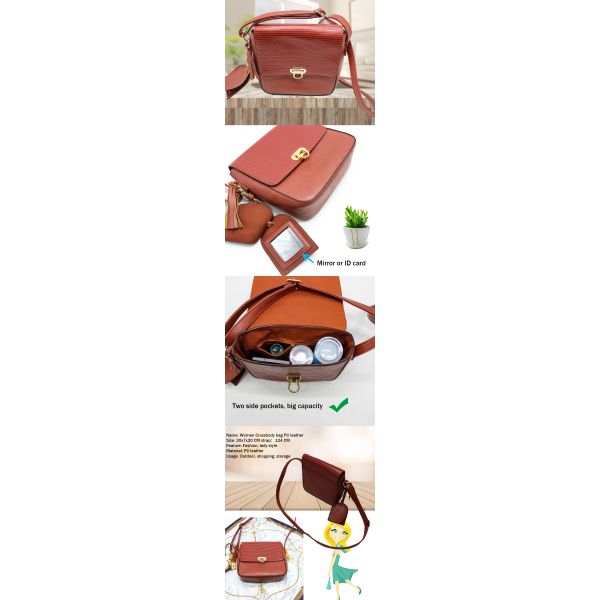7cm Red Leather Crossbody Purse 124cm Strap One Handle Shoulder Bag