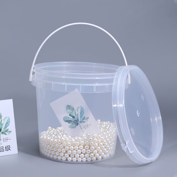 Forma redonda 3L de plástico PP de qualidade alimentar baldes personalizados logotipo personalizado com impressão