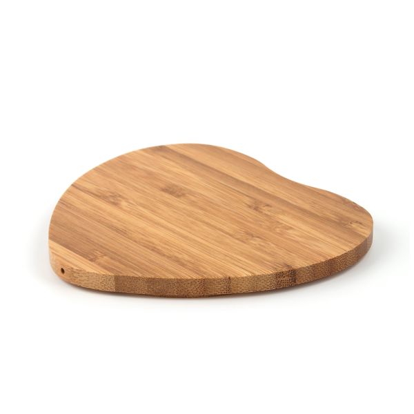 Heart Shape Wooden Wireless Charger , Wood Qi Charger Fast Charging Pad Bamboo Design