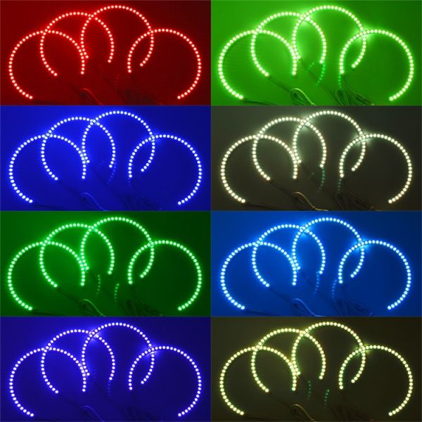 White Yellow Color RGB Angel Eye Ring HID LED Motorcycle Light