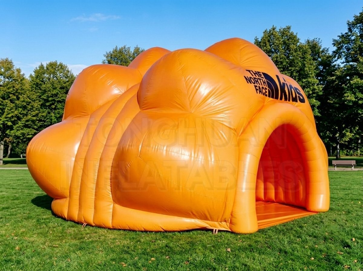 Custom Flower Shaped Inflatable Activity Tent with Open Front Display Space for Outdoor Promotions School Events Brand Activations and Commercial Gathering Projects