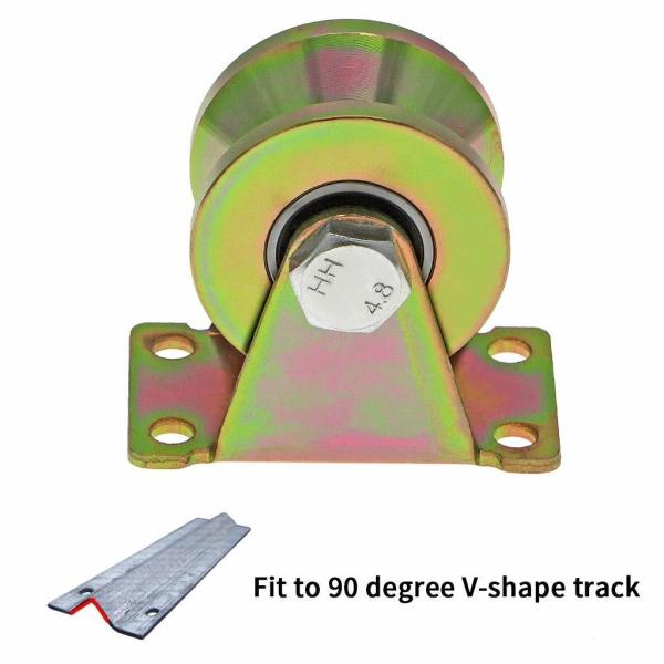 Hotel / Home V Groove Gate Wheel Sliding Door Roller Color Zinc-Plated Steel Pulley