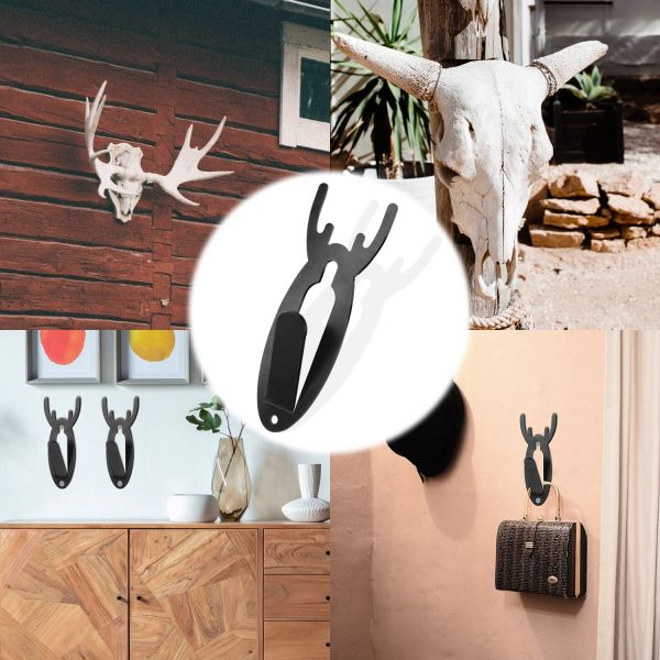 Muestra de montaje de venado europeo colgador de cráneo de animales ganchos de pared con gancho de tipo plástico
